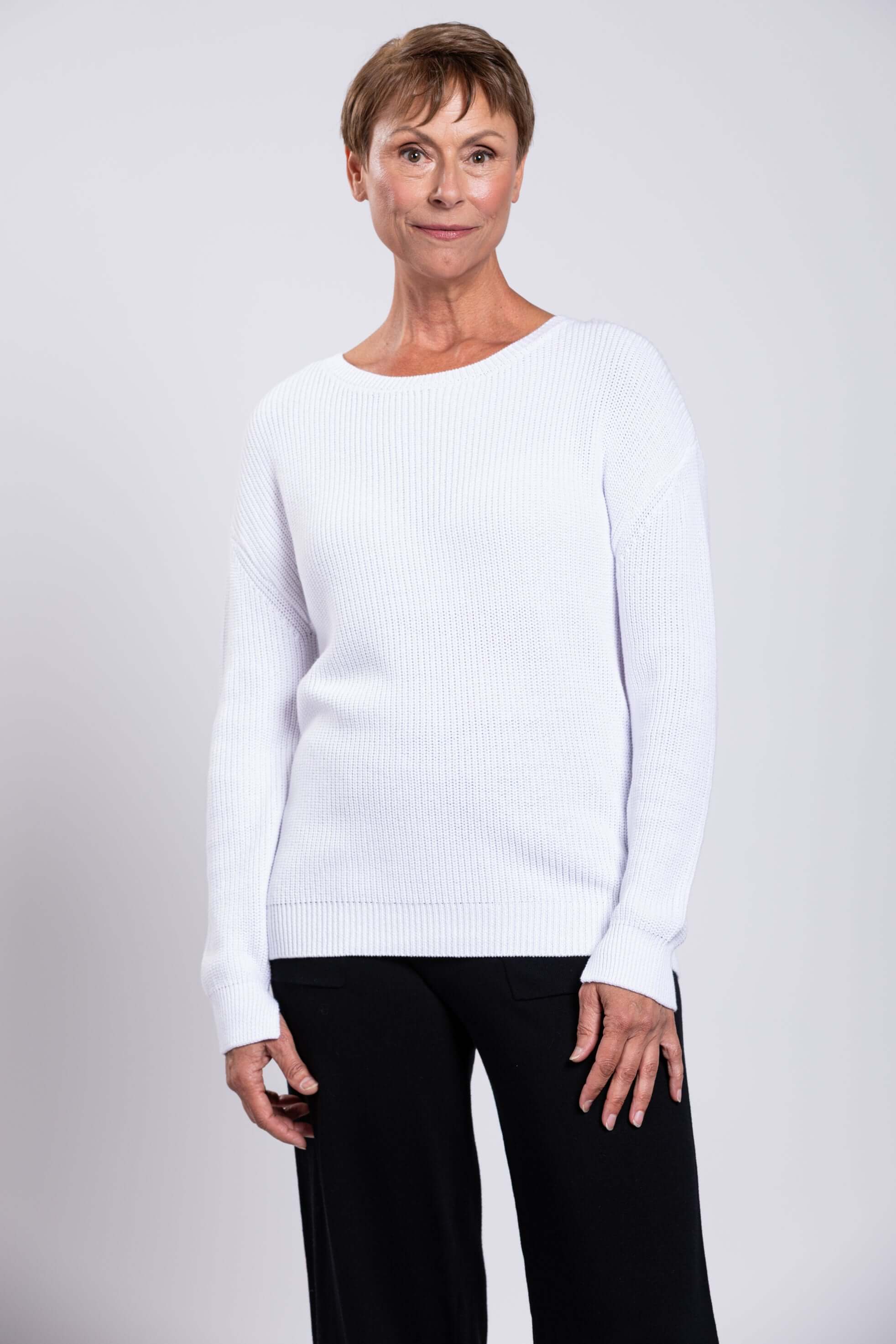Mission Sweater, White, Cotton - Image 3