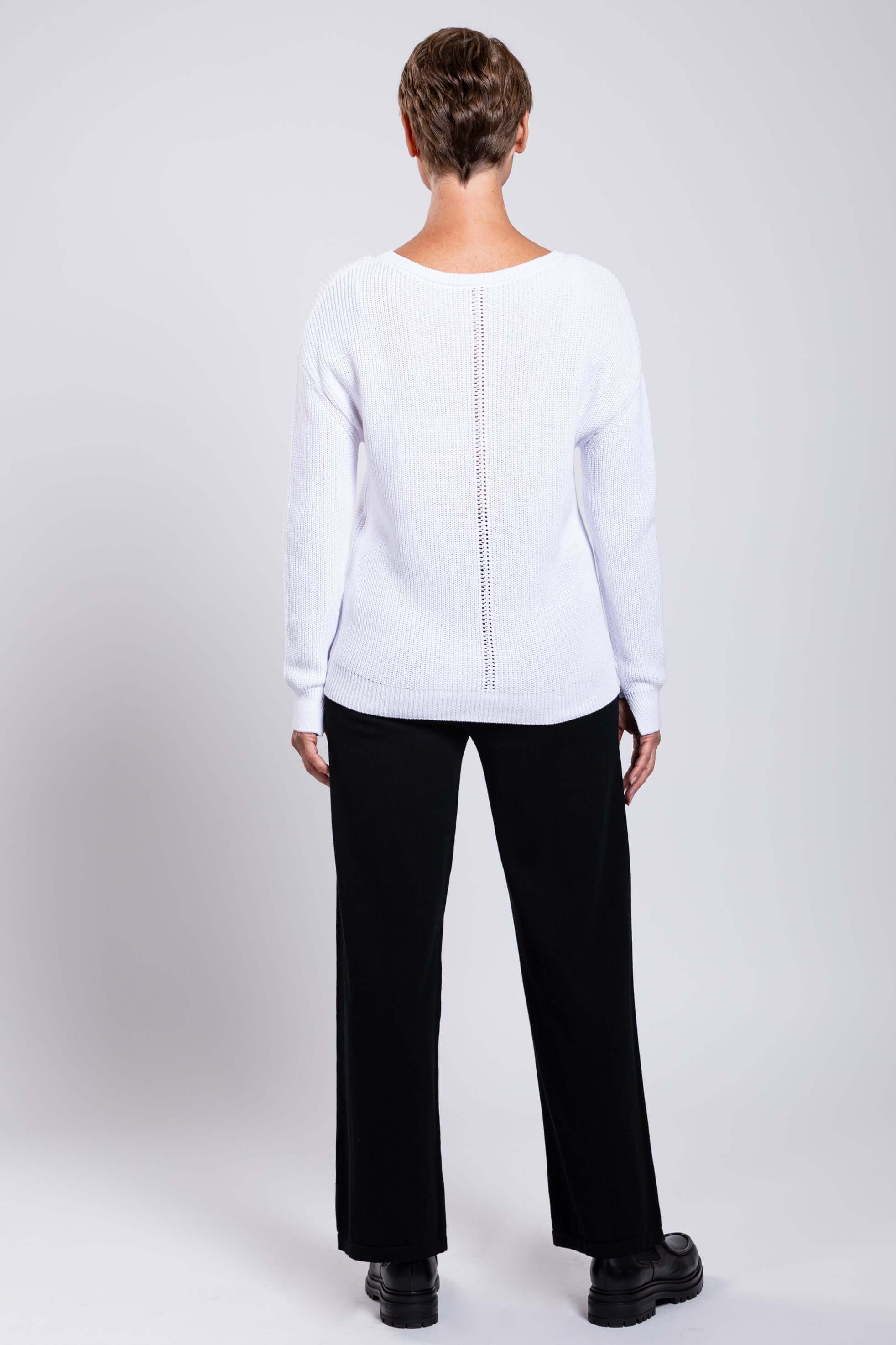 Mission Sweater, White, Cotton - Image 5