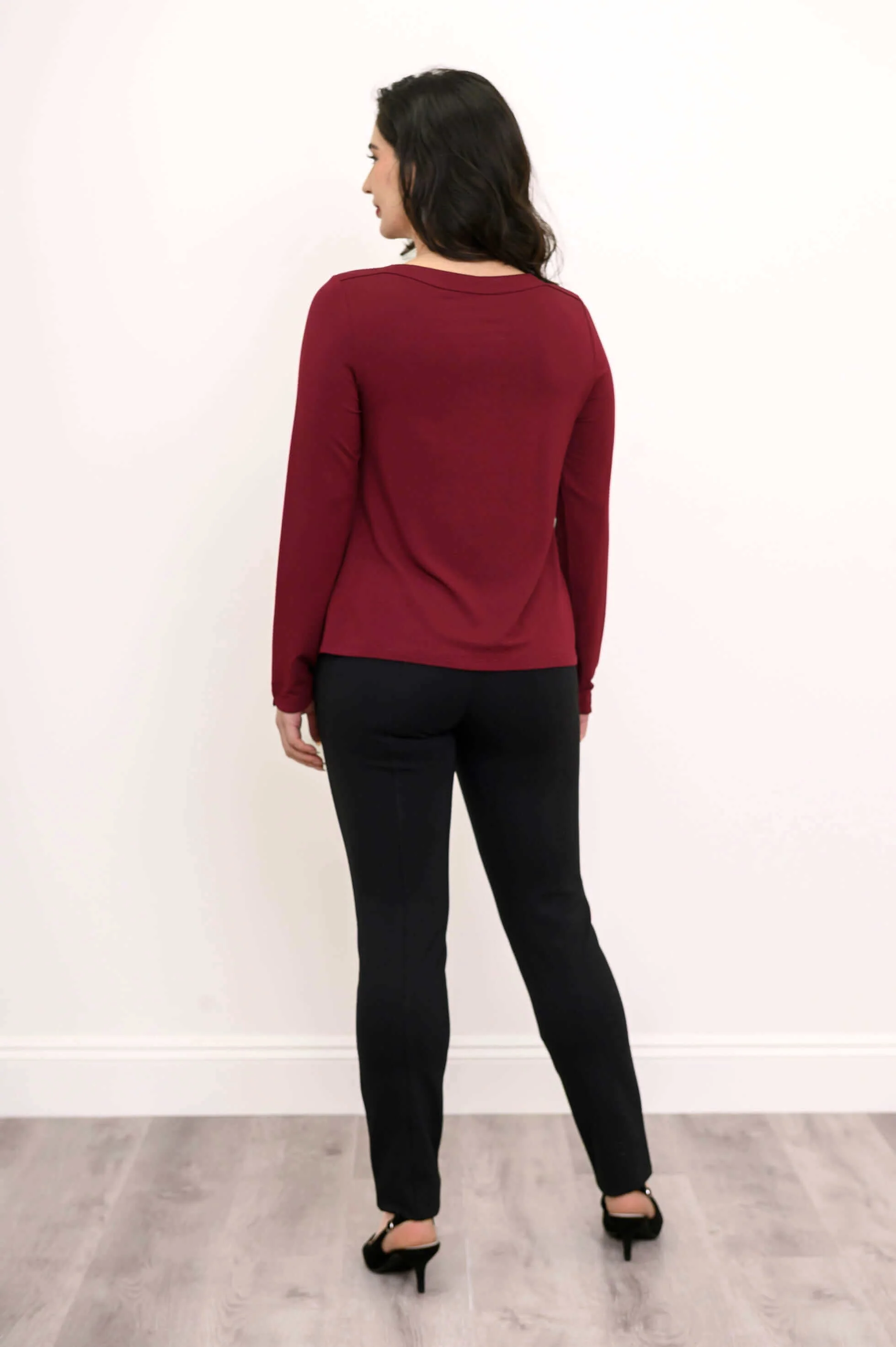 Mona Top, Burgundy, Bamboo - Image 6