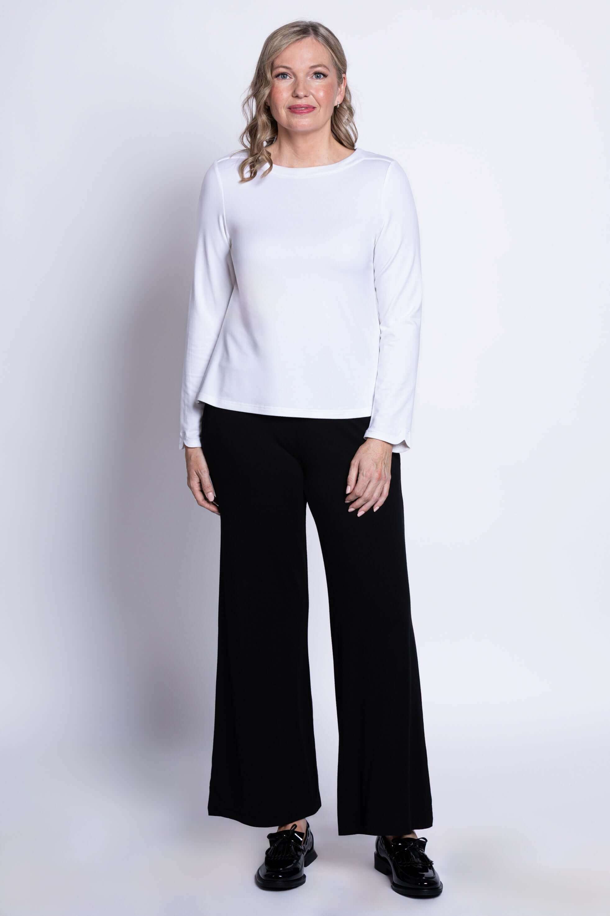 Mona Top, White, French Terry - Image 2