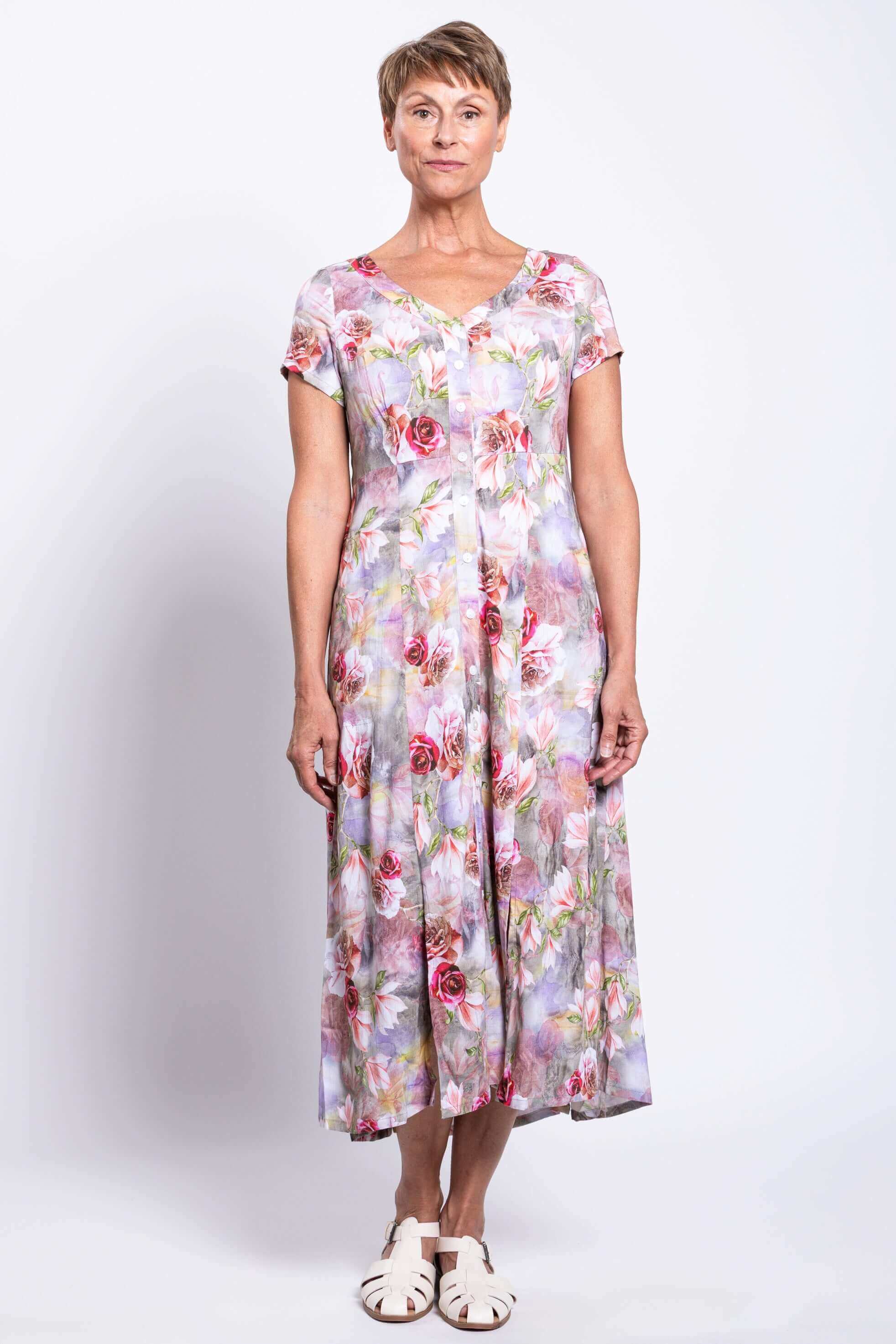 Morgan Dress, Norwich, Linen Bamboo - Image 2