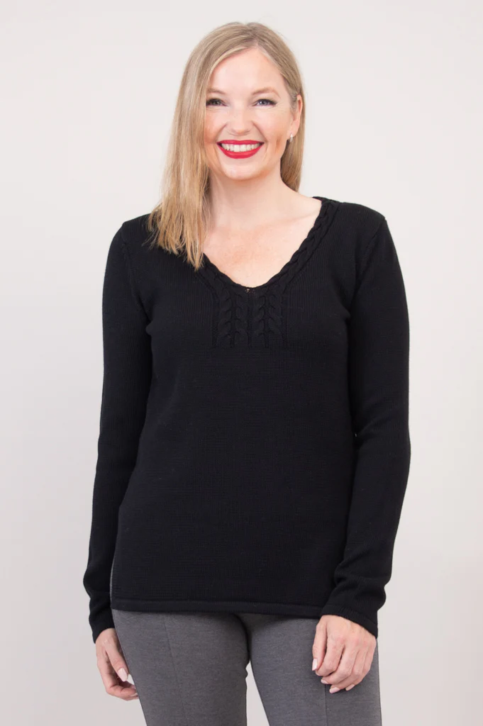 Muni Sweater, Black, Cotton - Final Sale - Image 3