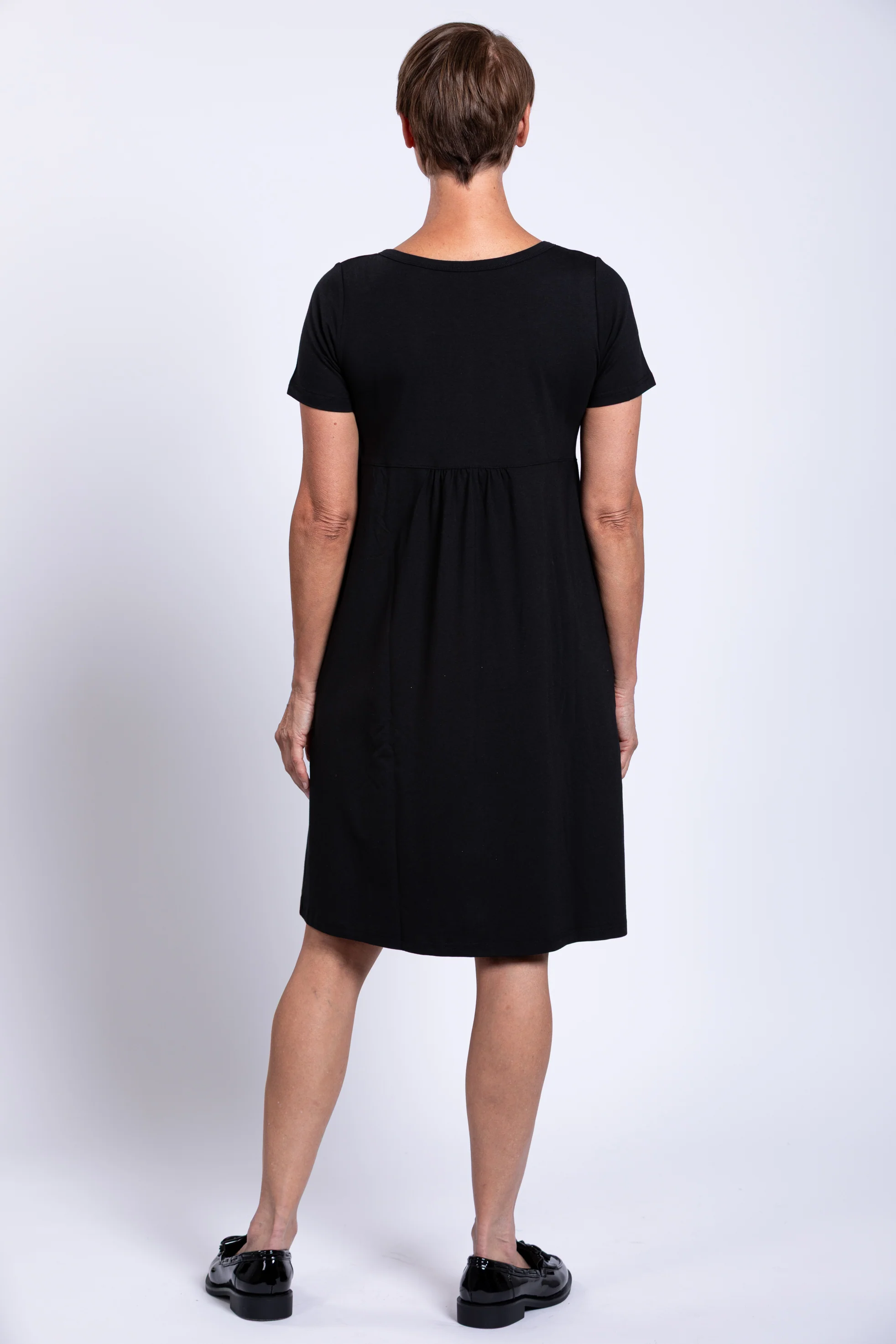 Nelly Short Sleeve Dress, Black, Bamboo - Image 5
