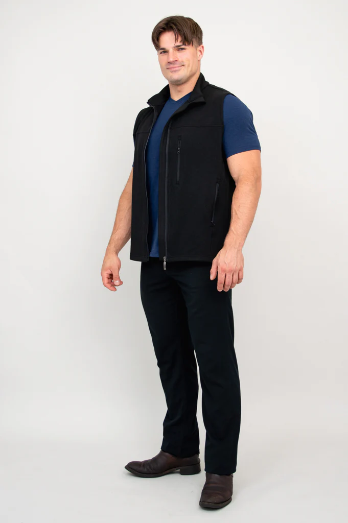 Nick Vest, Black, Bamboo Fleece - Image 3