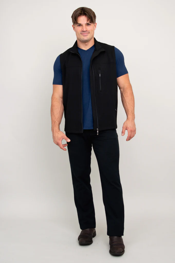 Nick Vest, Black, Bamboo Fleece - Image 4