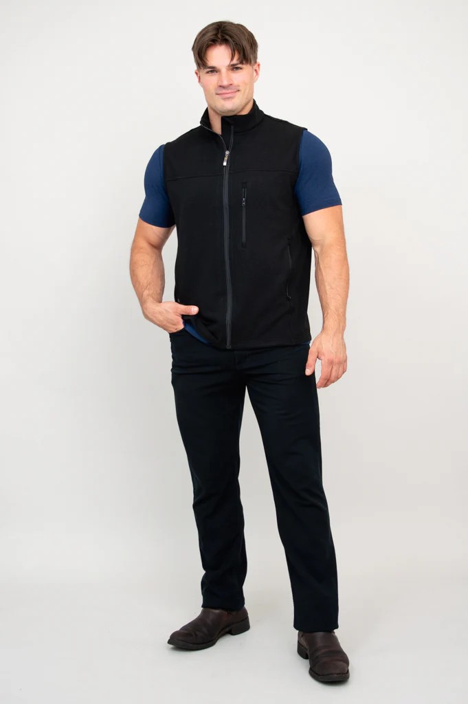 Nick Vest, Black, Bamboo Fleece - Image 5