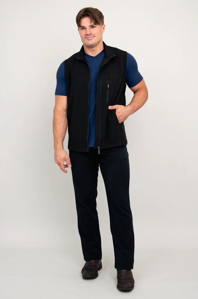 Nick Vest, Black, Bamboo Fleece - Image 6