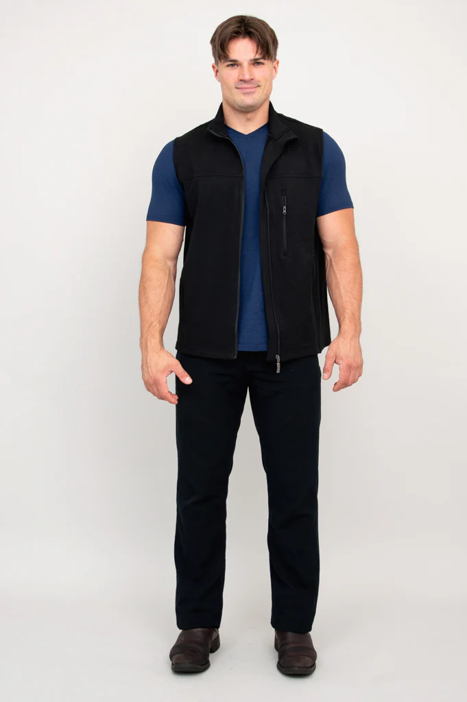 Nick Vest, Black, Bamboo Fleece - Image 7
