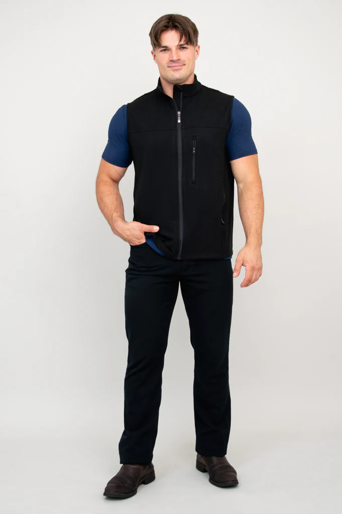 Nick Vest, Black, Bamboo Fleece - Image 8