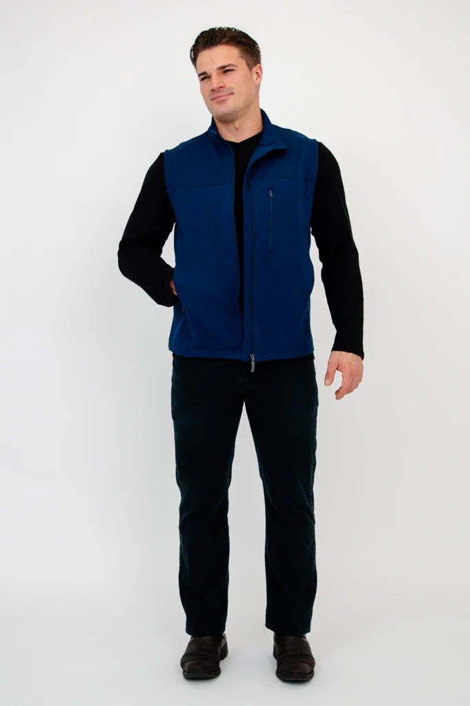 Nick Vest, Indigo, Bamboo Fleece - Image 6