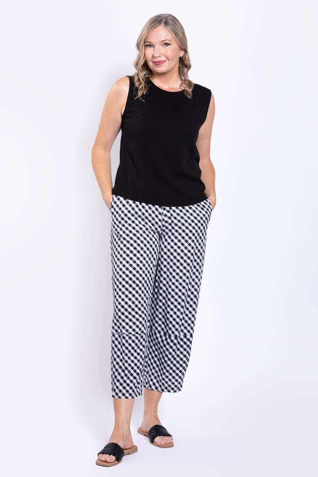 Nina Tank, Black, Linen Bamboo - Image 2