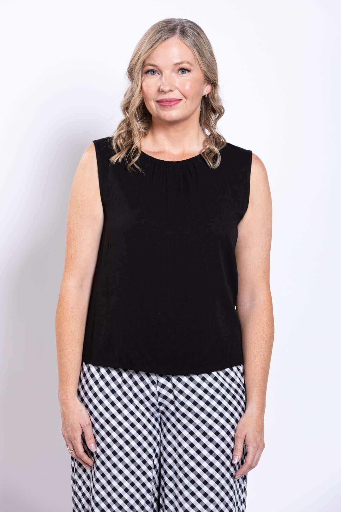 Nina Tank, Black, Linen Bamboo - Image 4