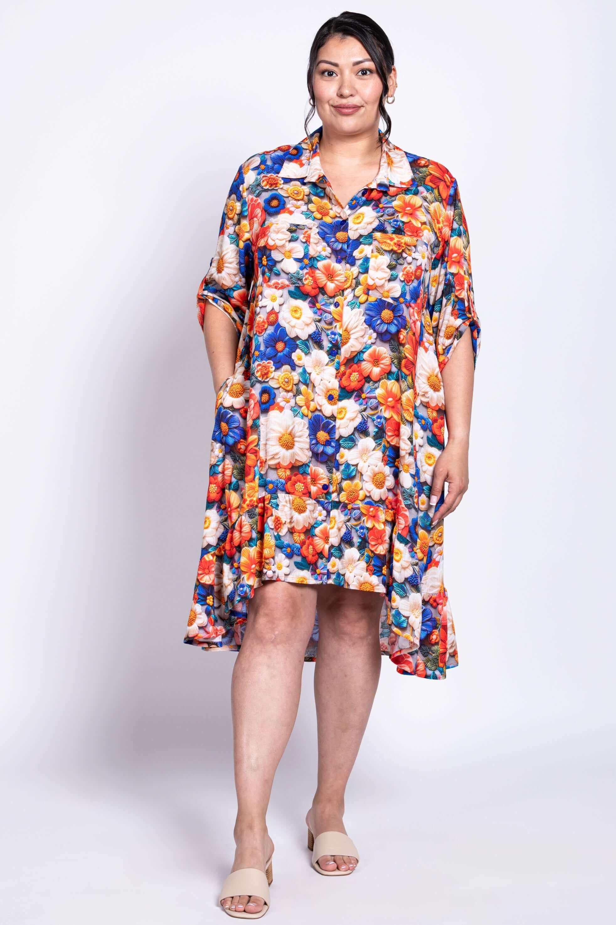 Nora Dress, Violet Crochet, Linen Bamboo - Image 3