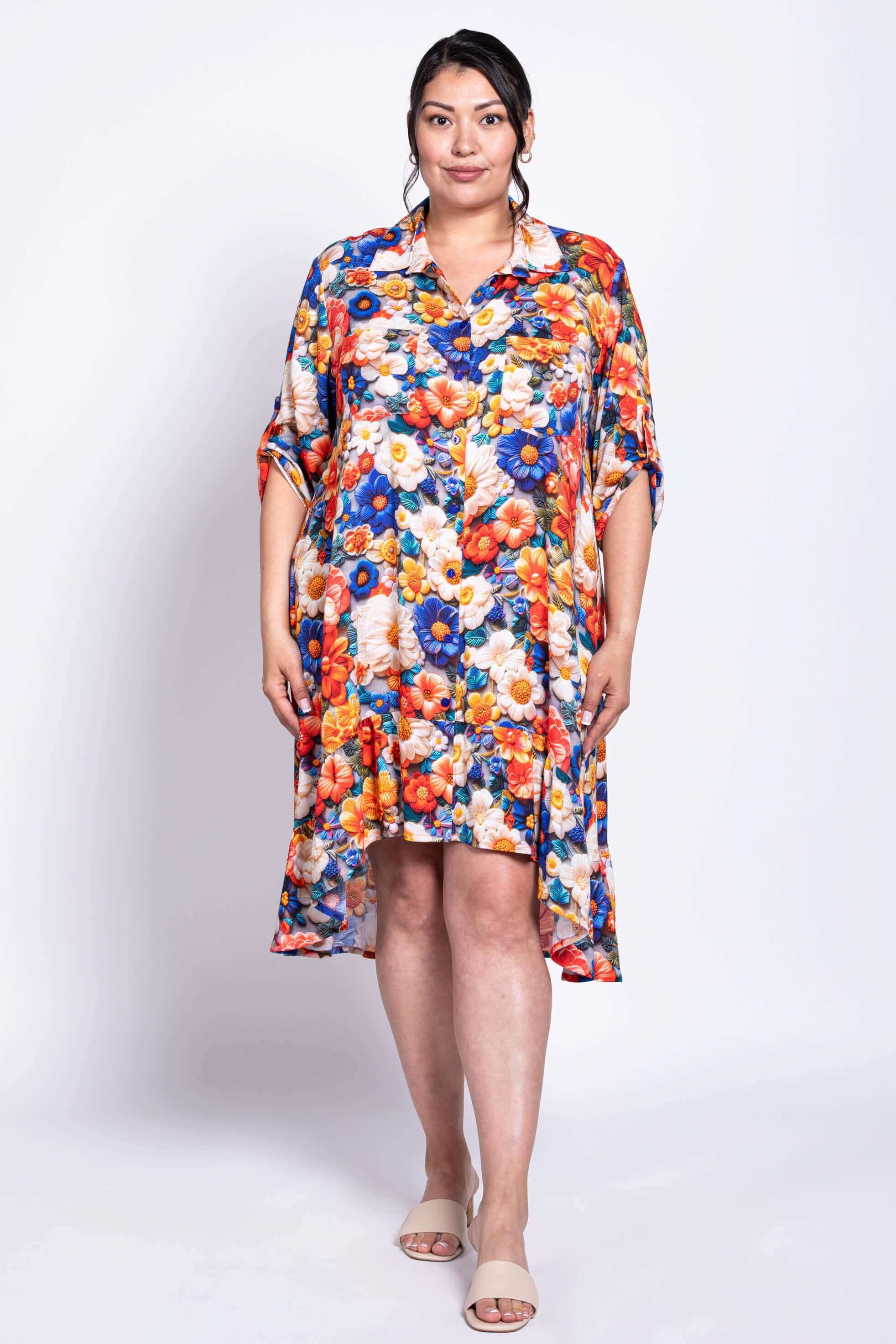 Nora Dress, Violet Crochet, Linen Bamboo - Image 4