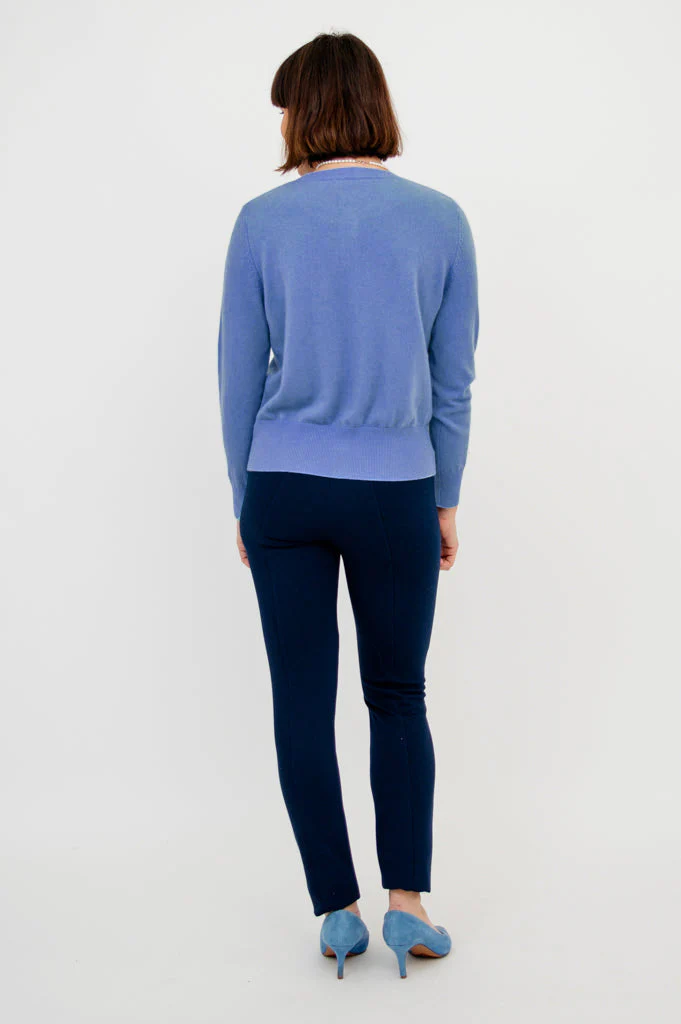 Oakly Cardigan, Ciel, Wool Cashmere - Image 4
