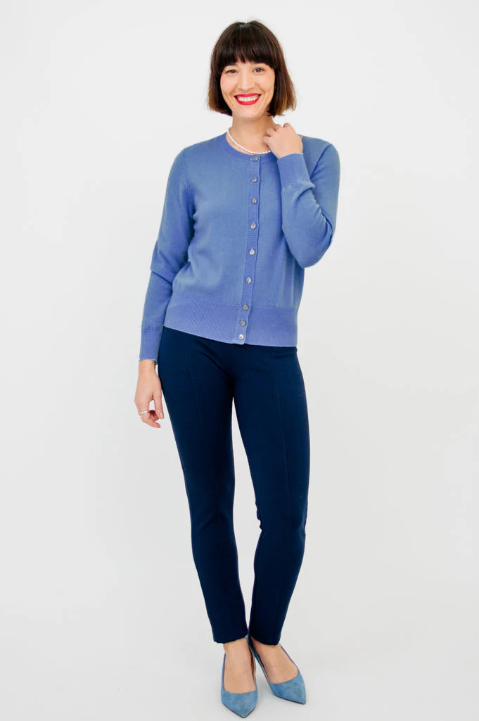 Oakly Cardigan, Ciel, Wool Cashmere - Image 5
