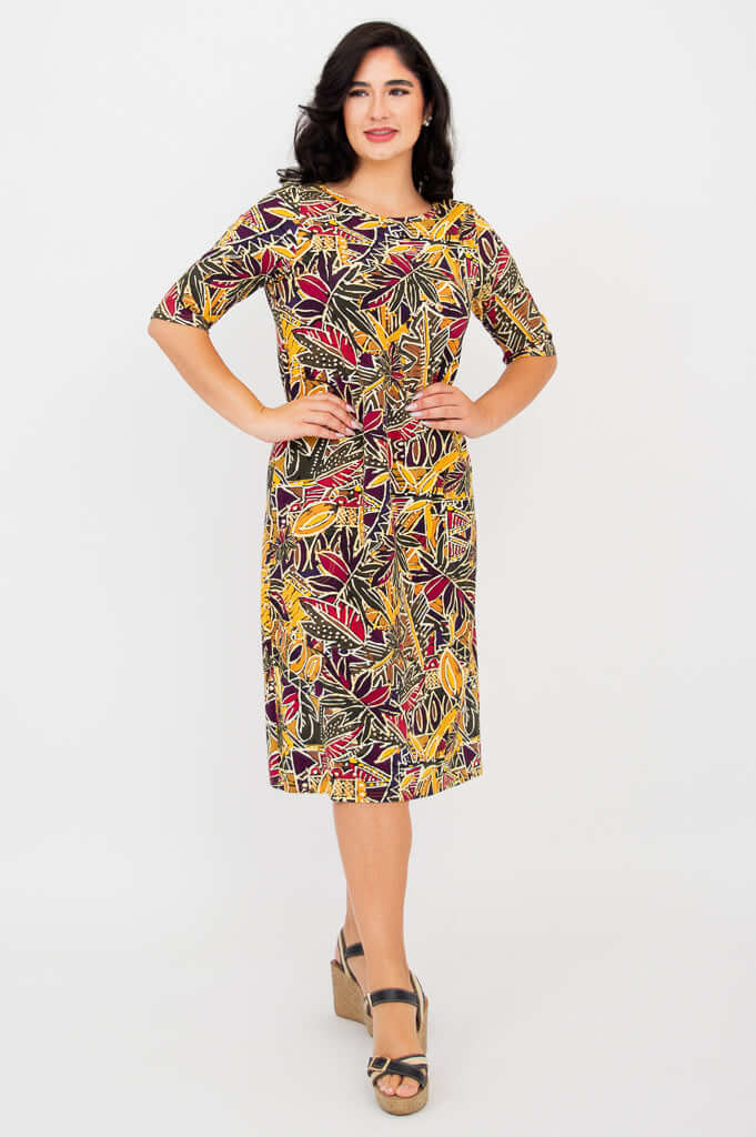 Olivia Dress, Tropikal, Bamboo - Image 3