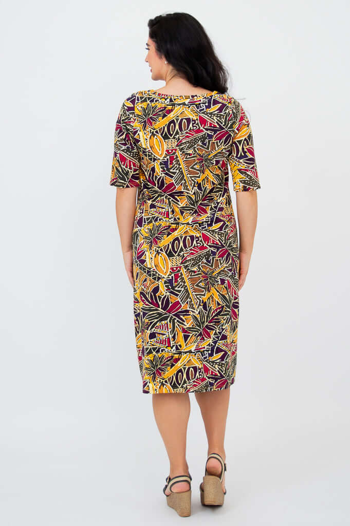 Olivia Dress, Tropikal, Bamboo - Image 5