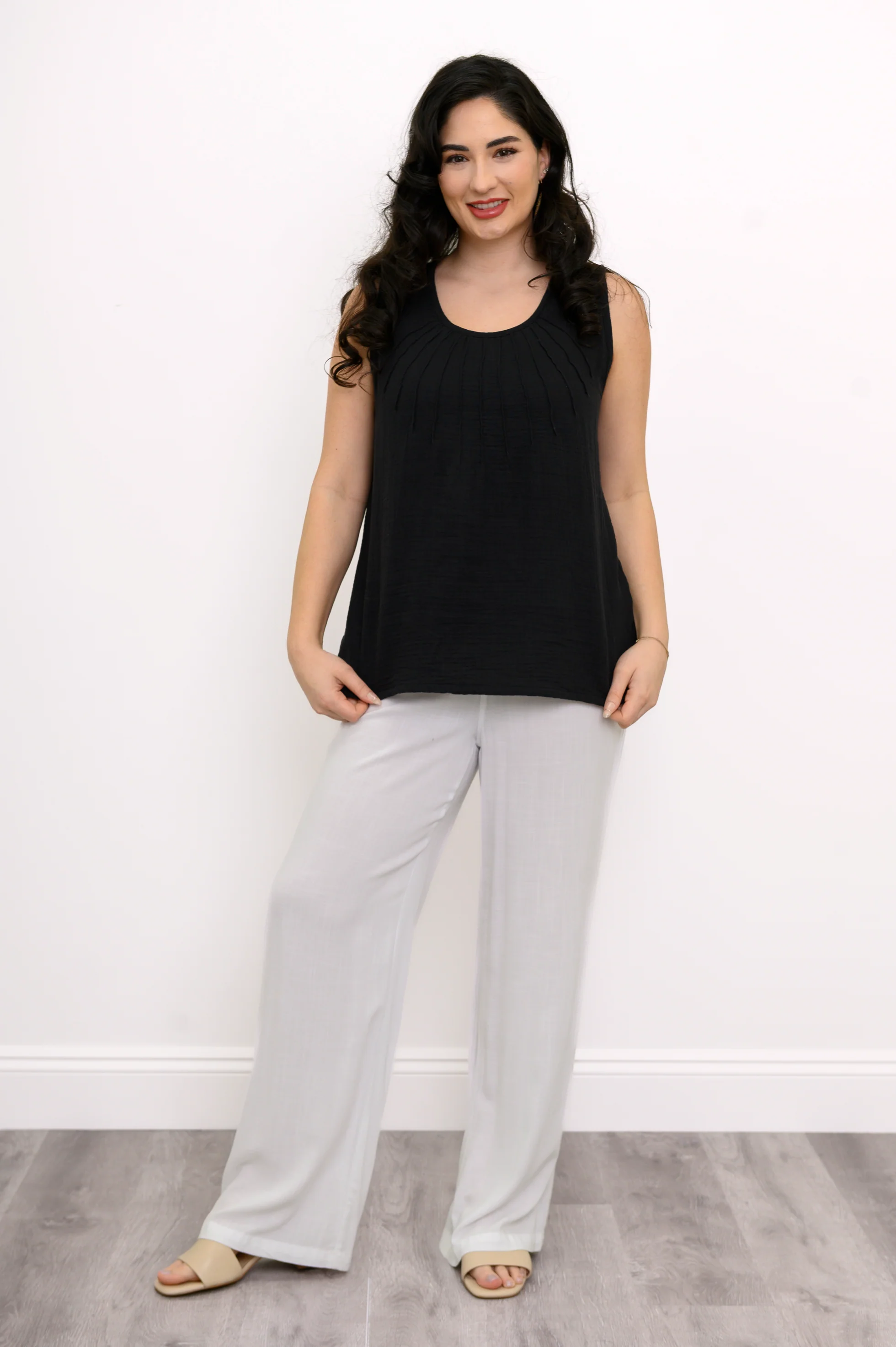 Pleat Tank, Black - Image 3