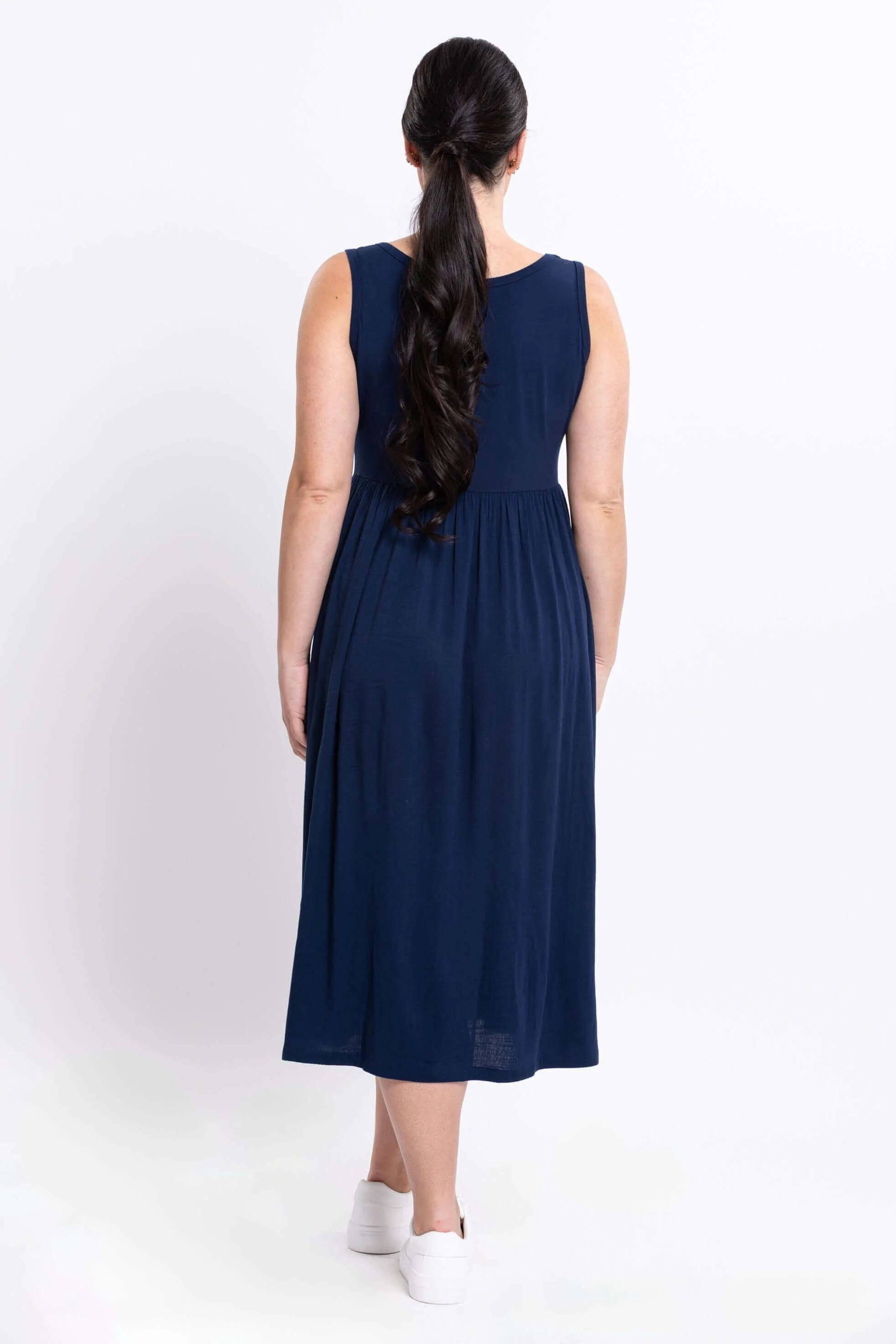Paloma Dress, Indigo, Linen Bamboo - Image 6