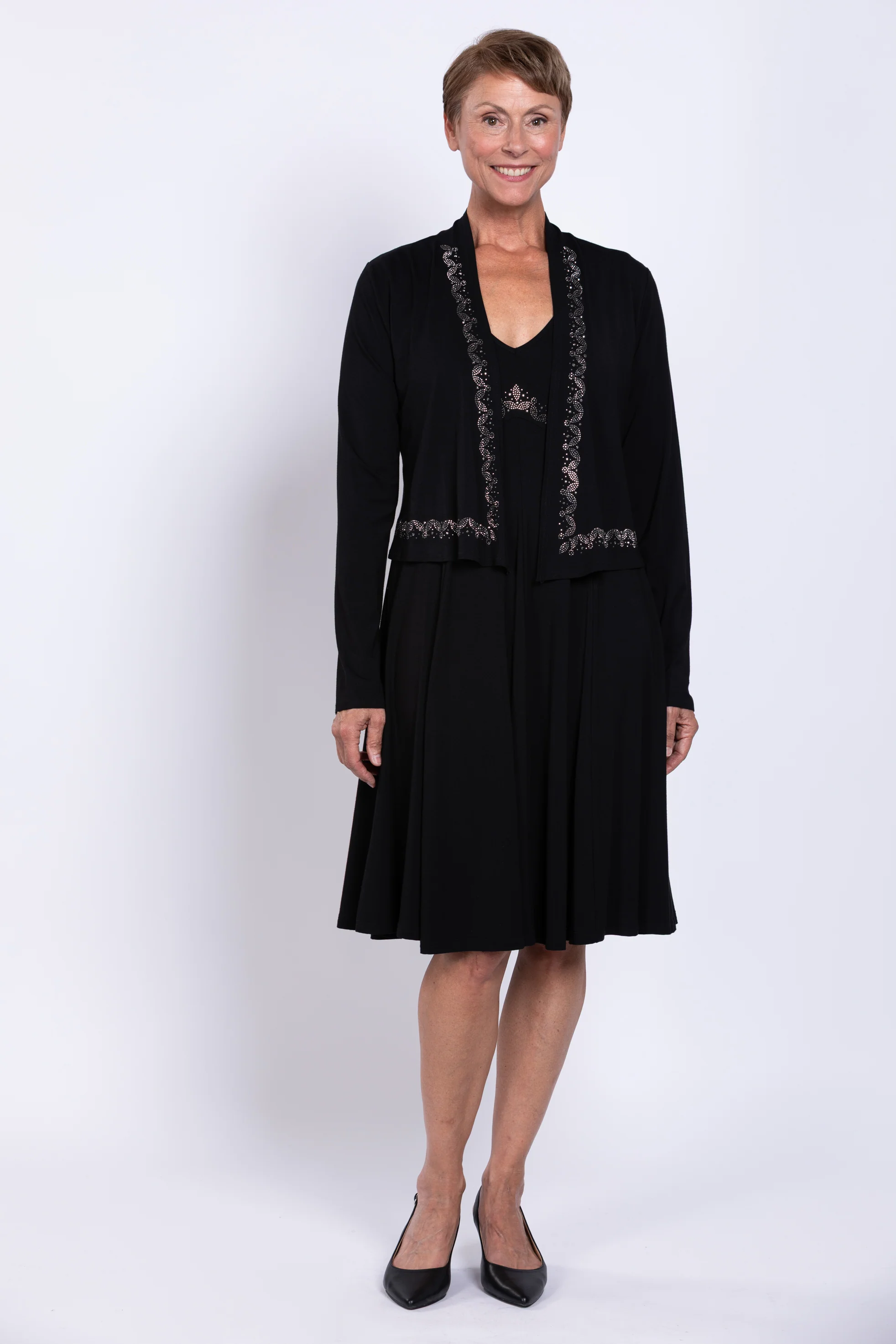 Pamela Dress, Black Diamond, Bamboo - Image 3