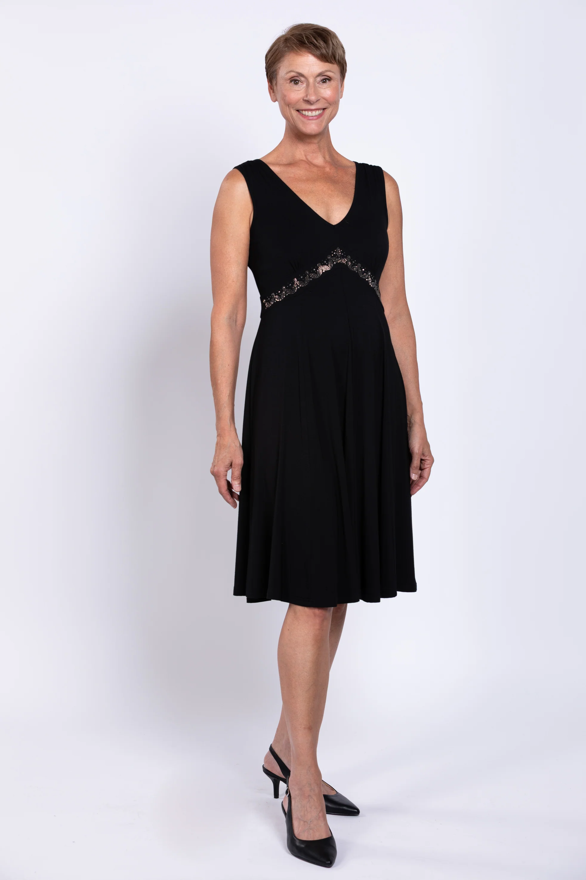 Pamela Dress, Black Diamond, Bamboo - Image 4