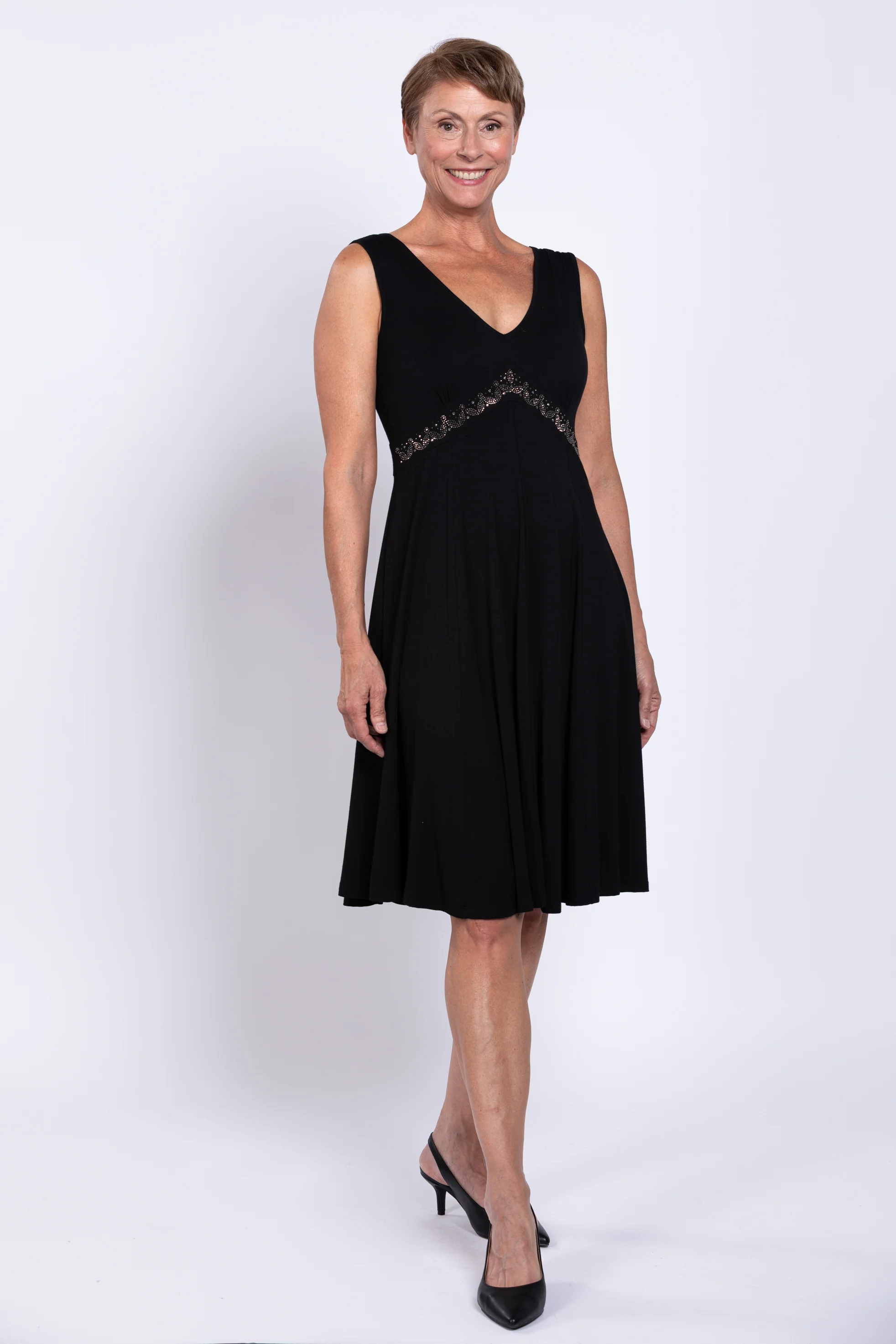Pamela Dress, Black Diamond, Bamboo - Image 6
