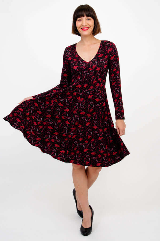 Pamela L/S Dress, Red Life, Bamboo - Final Sale - Image 3