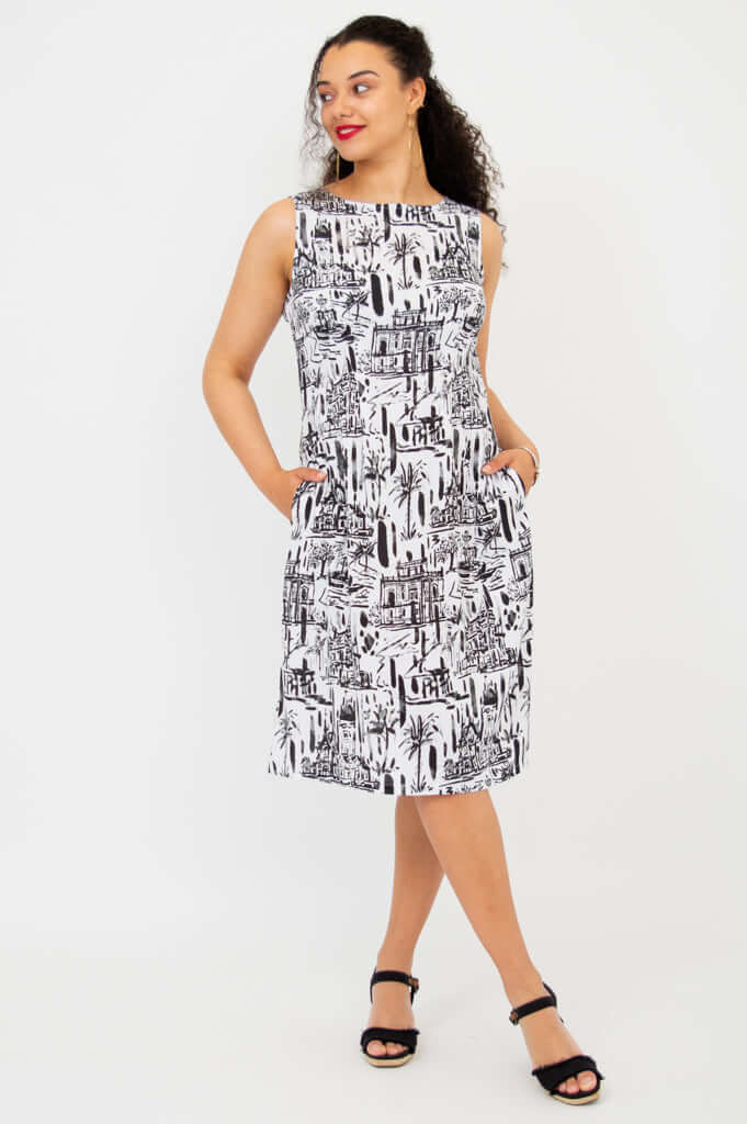 Patricia Dress, Journey, Linen Bamboo - Image 3