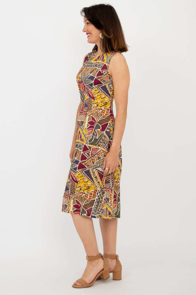 Patricia Dress, Tropikal, Linen Bamboo - Image 4