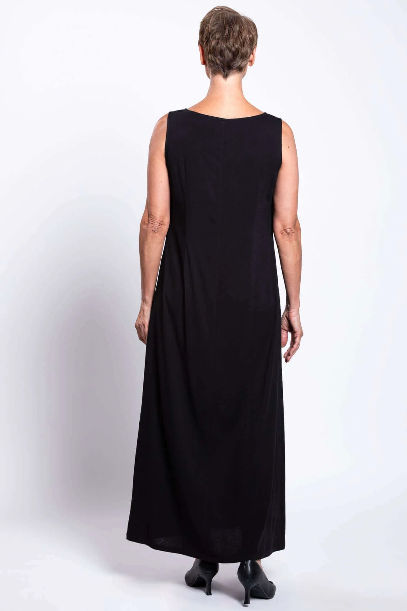 Patricia Long Dress, Black, Bamboo - Image 3