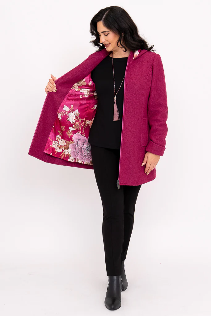 Pender Coat, Magenta, Boiled Wood - Image 3