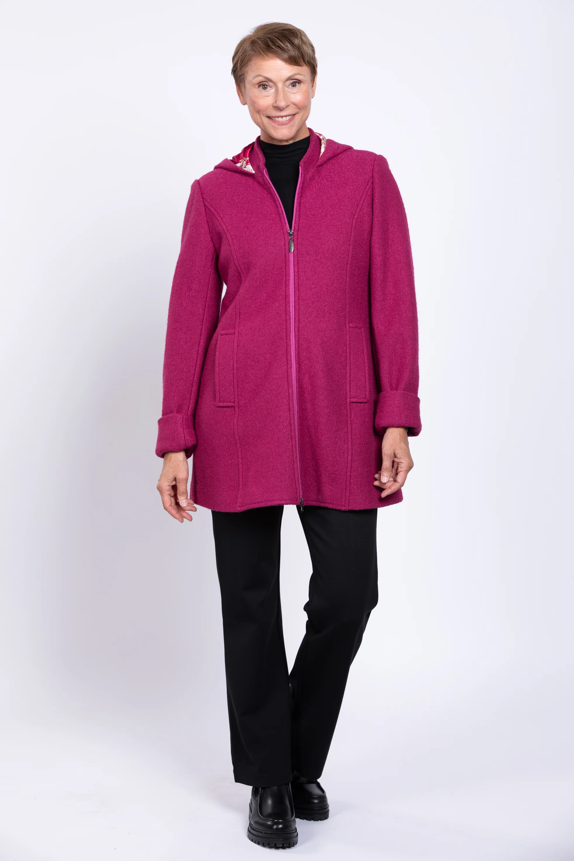 Pender Coat, Magenta, Boiled Wood - Image 4