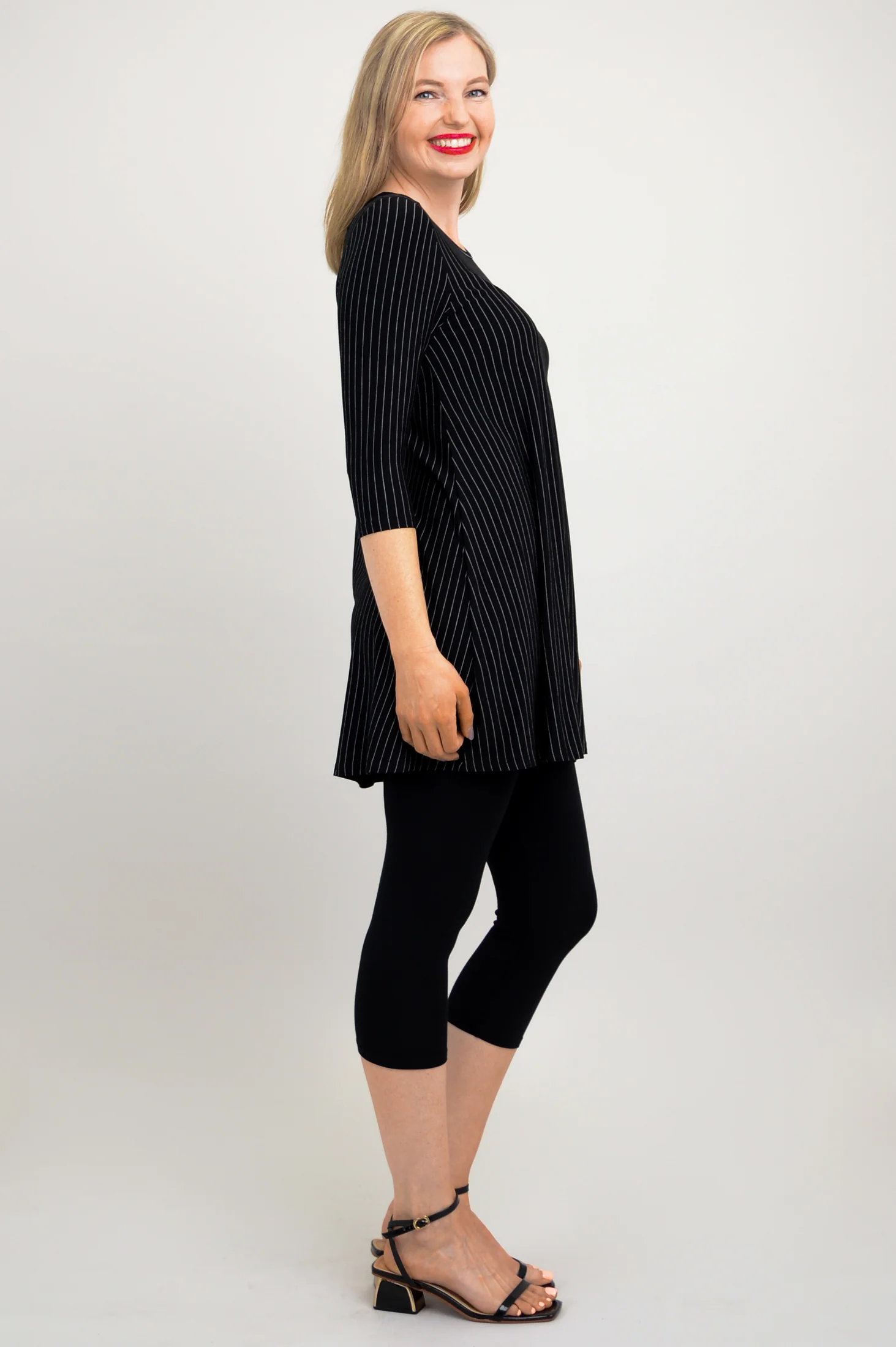 Perfect Tunic, BW Pin Stripe, Bamboo - Final Sale - Image 5