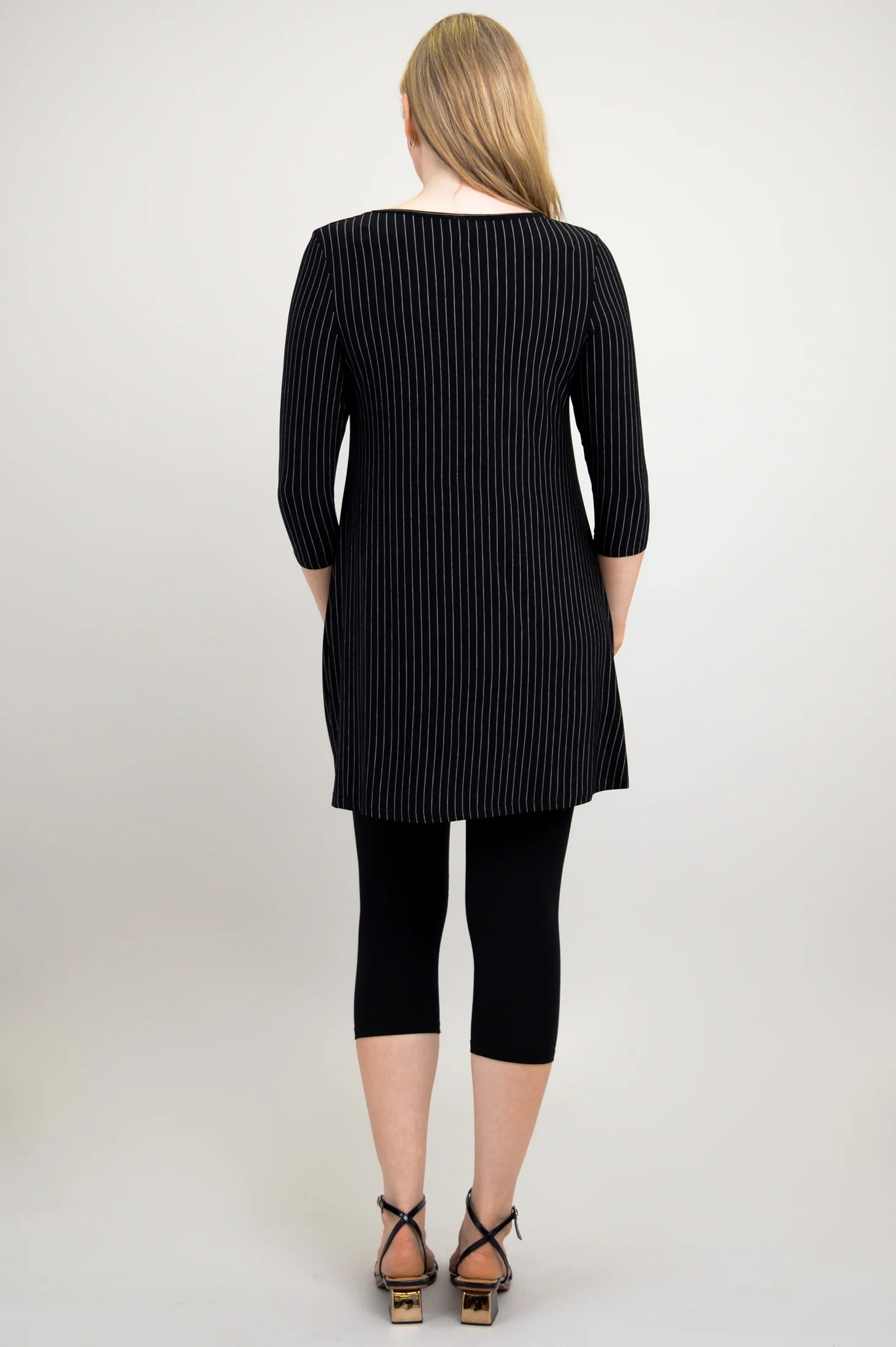 Perfect Tunic, BW Pin Stripe, Bamboo - Final Sale - Image 8