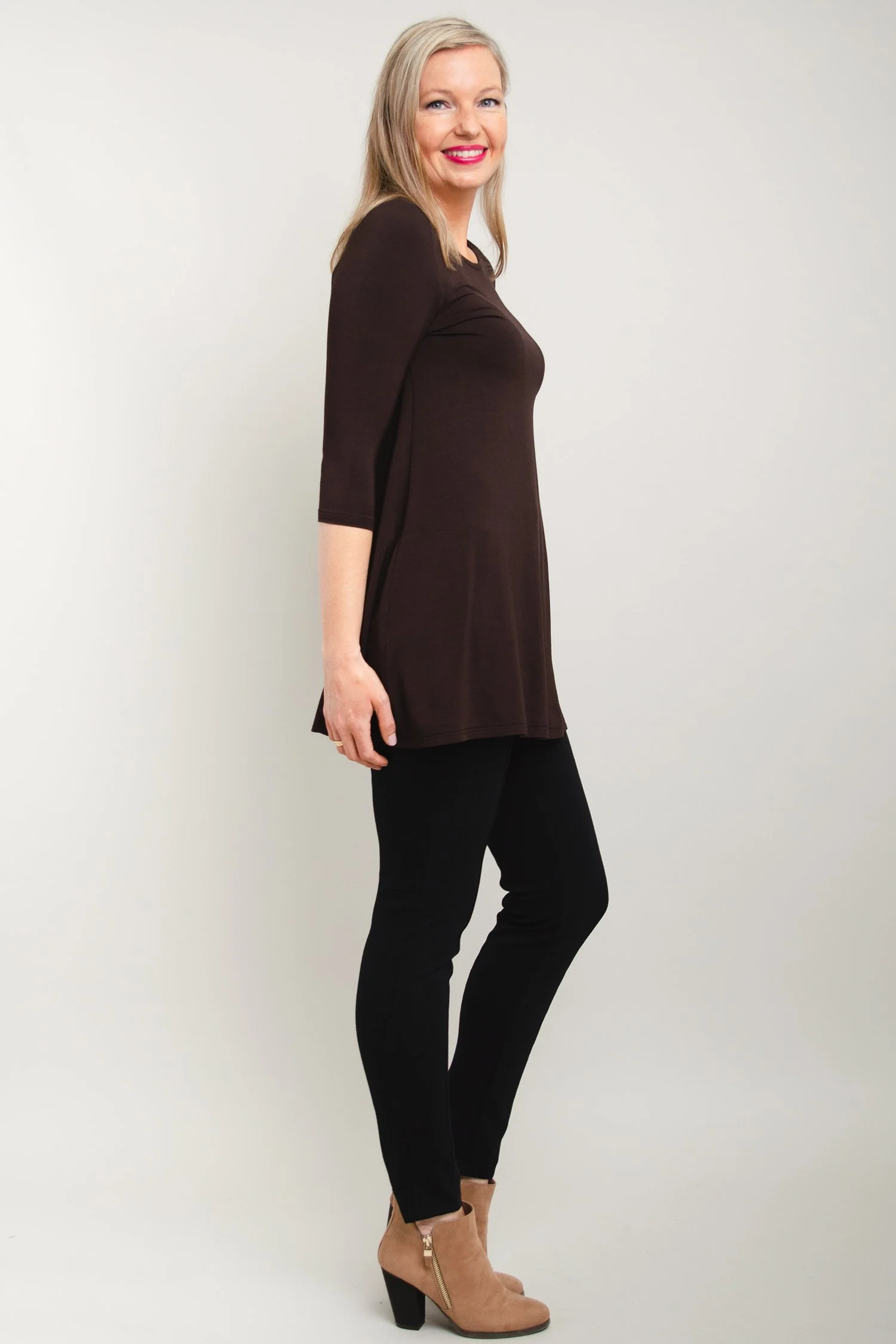 Perfect Tunic, Coffee, Bamboo- Final Sale - Image 3