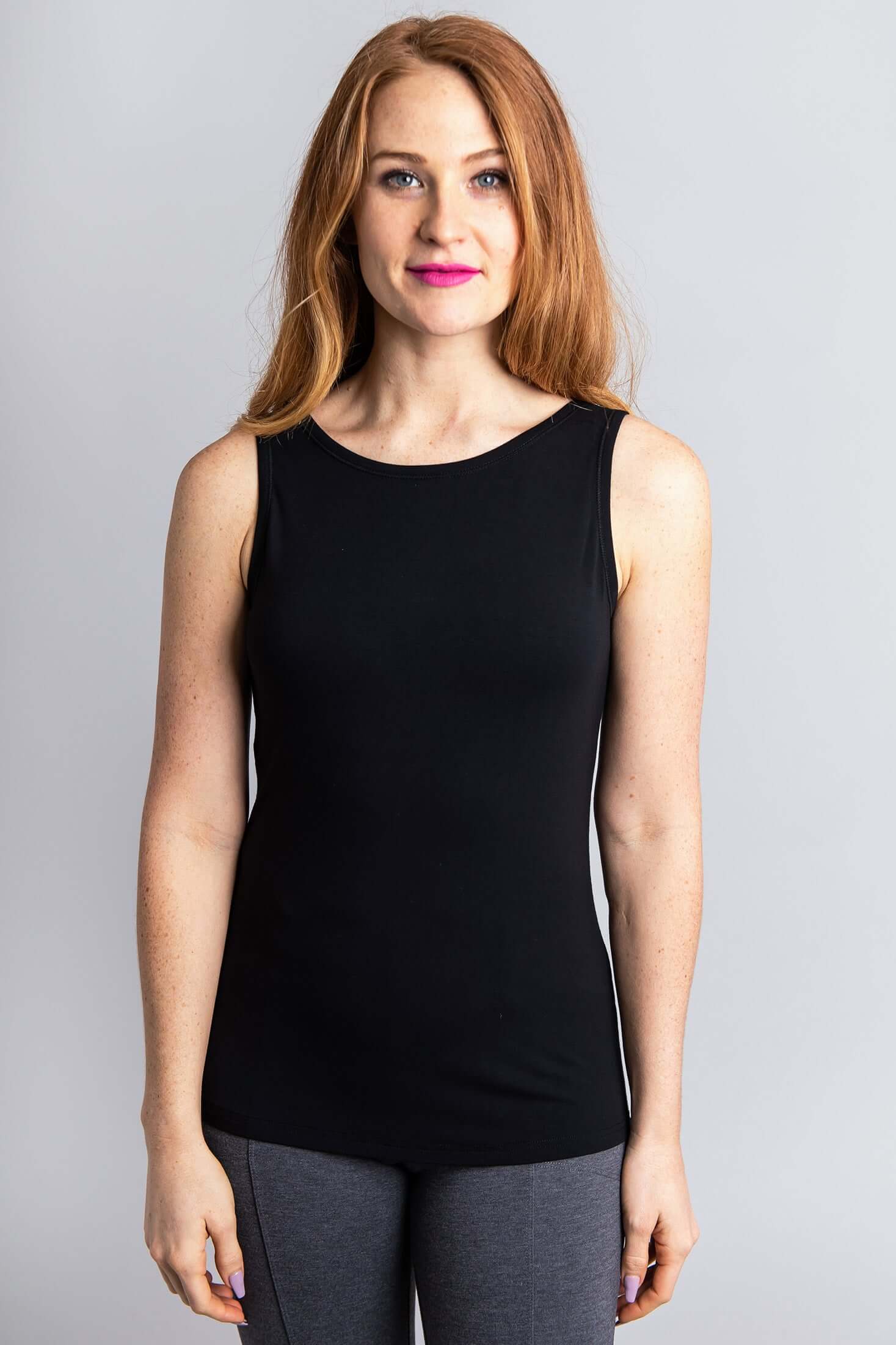 Reanna Tank, Black, Bamboo - Image 3