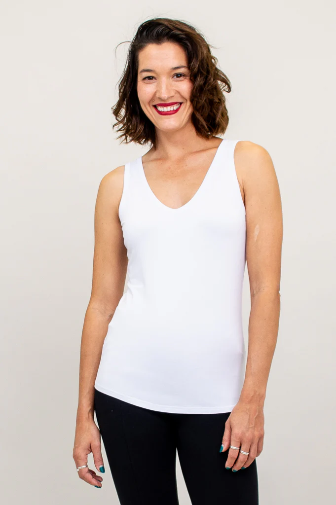 Reanna Tank, White, Bamboo