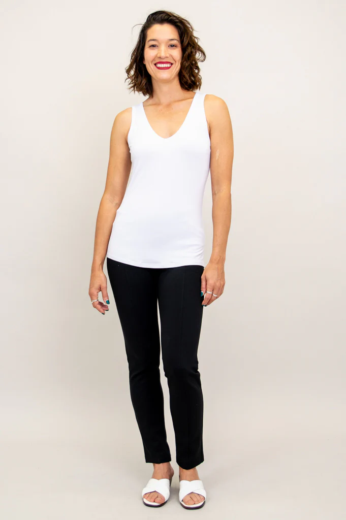 Reanna Tank, White, Bamboo - Image 3