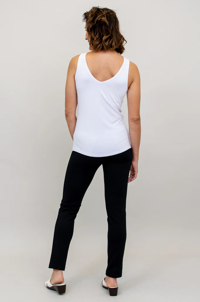 Reanna Tank, White, Bamboo - Image 4