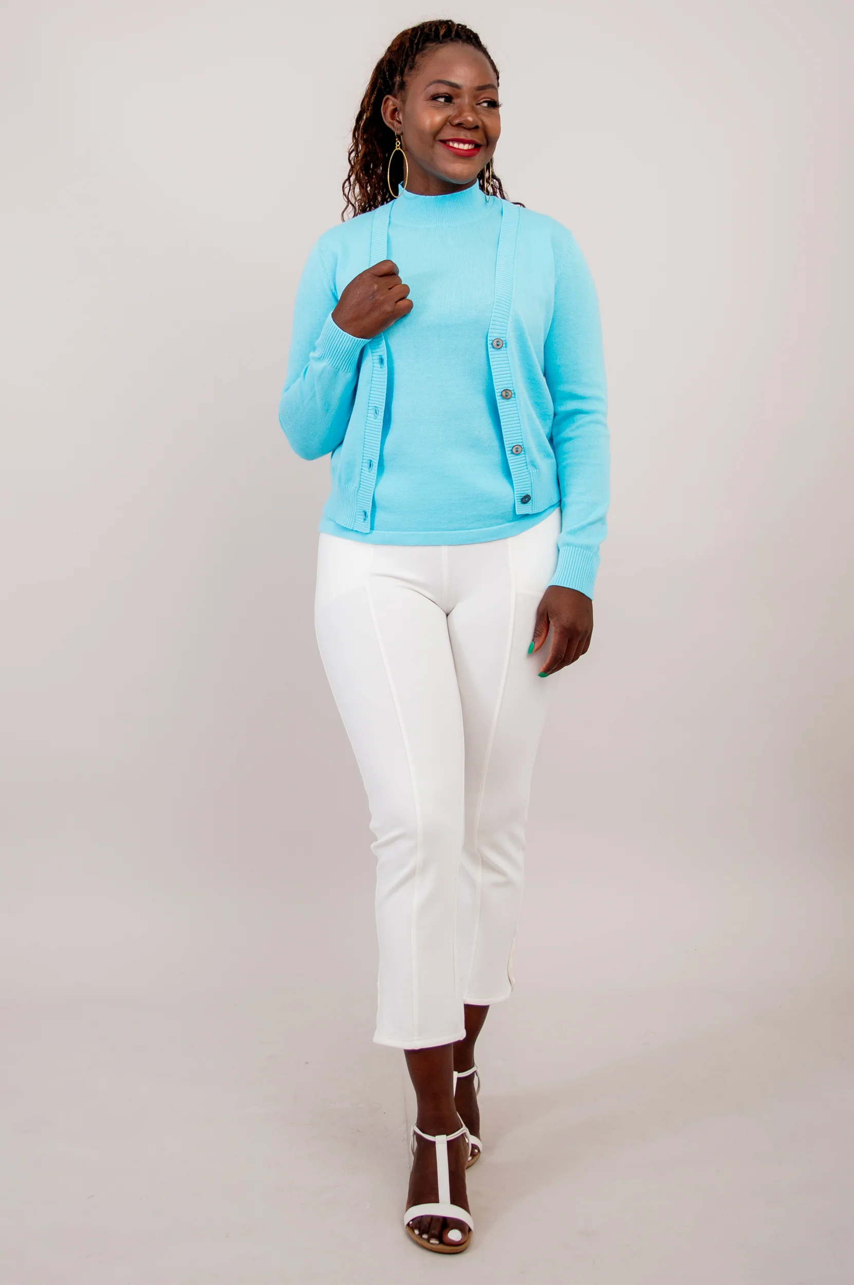 Reena Tank, Turquoise, Cotton - Final Sale - Image 4