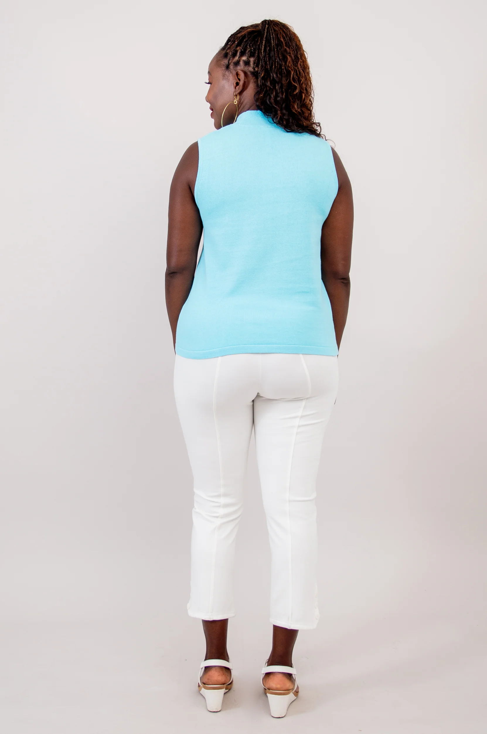 Reena Tank, Turquoise, Cotton - Final Sale - Image 6