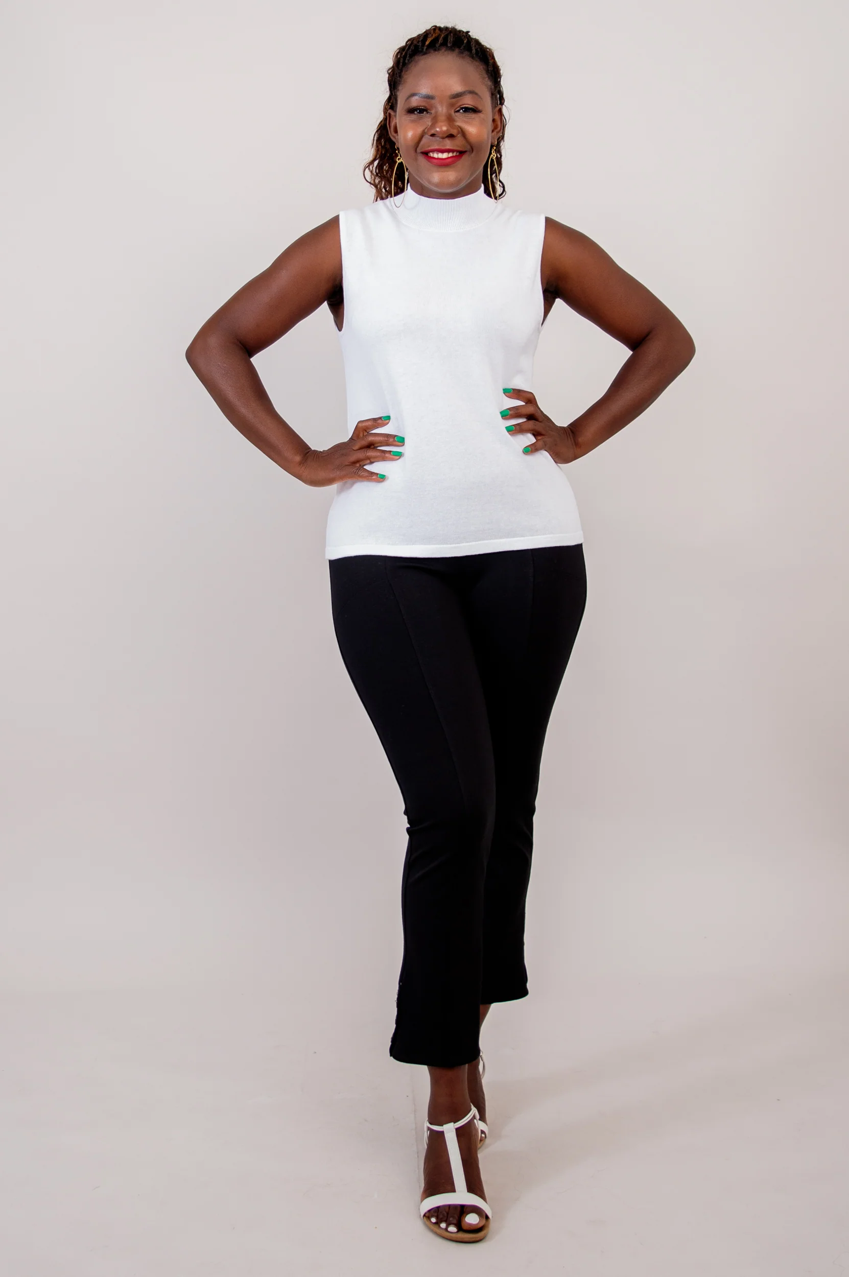 Reena Tank, White, Cotton - Final Sale - Image 3