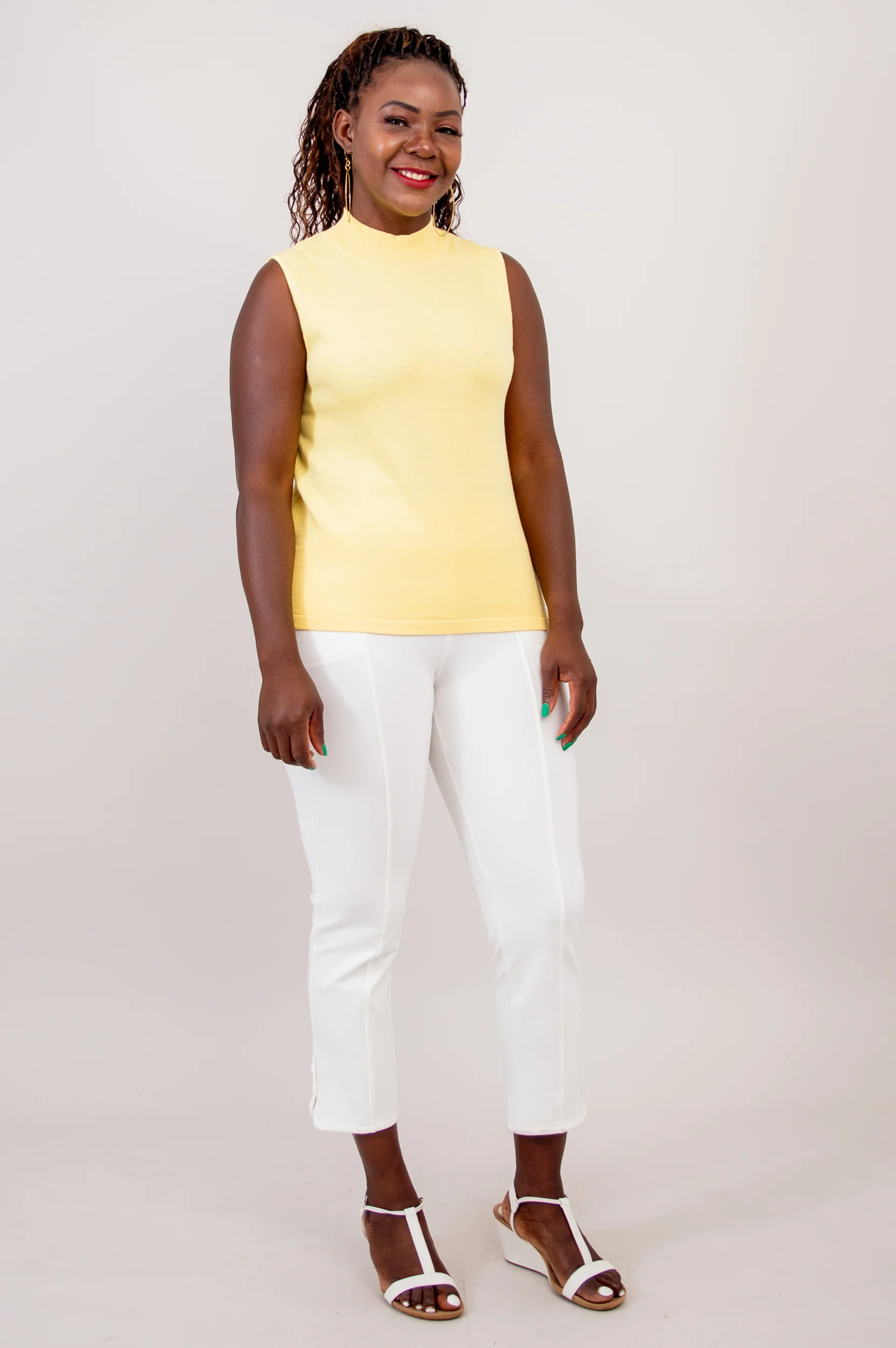 Reena Tank, Yellow, Cotton - Final Sale - Image 2