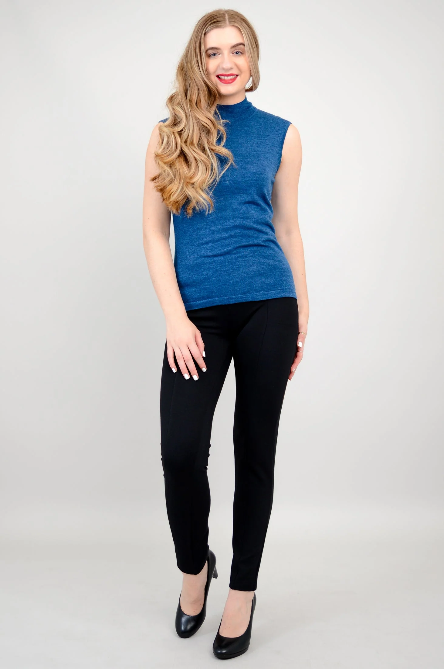 Rita Sweater, Blue, Merino Wool - Image 5