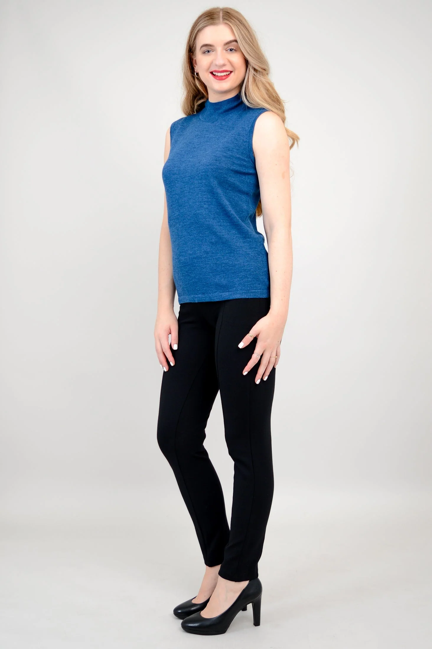 Rita Sweater, Blue, Merino Wool - Image 8