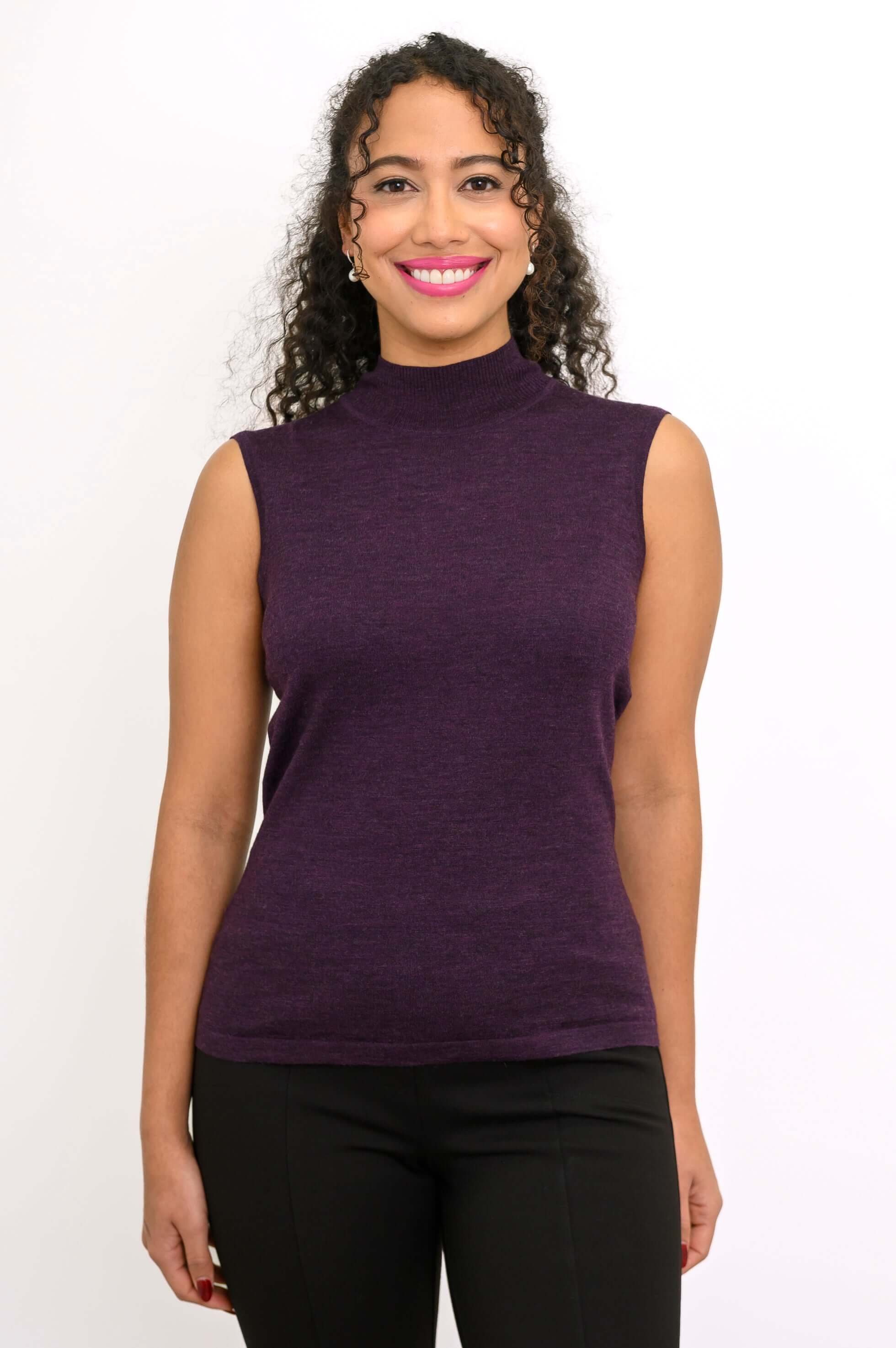 Rita Sweater, Plum, Merino Wool - Image 5