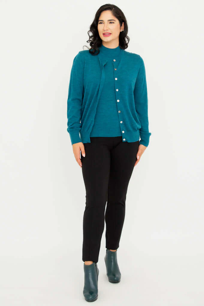 Rita Sweater, Soft Teal, Merino Wool - Image 3