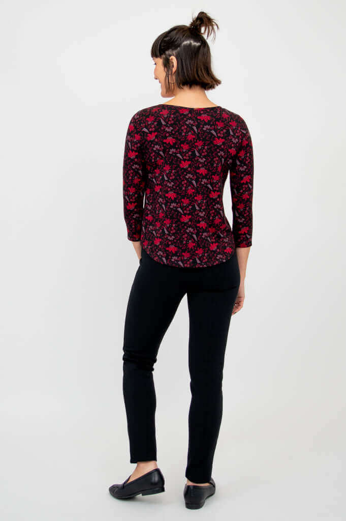 Ritzy 3/4 Top, Red Life, Bamboo - FInal Sale - Image 4