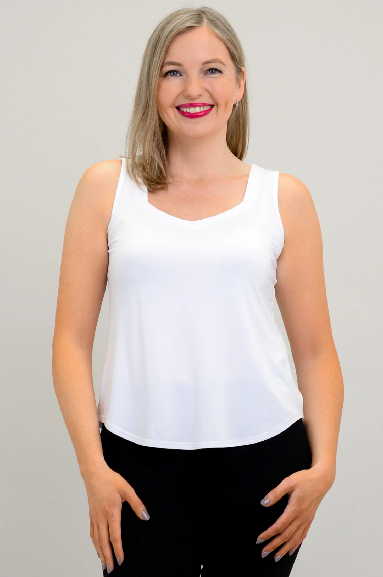 Ritzy Tank, White, Bamboo